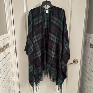Tartan Plaid Poncho Ruana Scarf